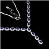 Image 2 : Natural Stunning Oval Blue Sapphire Necklace