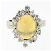 Image 4 : Estate FINE 14K Gold 3.81 ctw Cabochon Opal Round Baguette Diamond Cocktail Ring