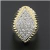 Image 2 : Vintage 14k Gold 1.20 ctw Pave Round Diamond Scalloped Sides Large Cocktail Ring