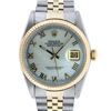 Image 1 : Rolex Mens 2 Tone White Roman Datejust Wristwatch 36MM