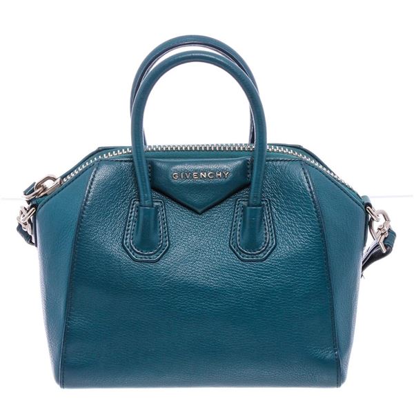 Givenchy Blue Grained Leather Mini Antigona Tote Bag