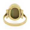 Image 6 : Vintage 14K Gold Oval Bezel Inlaid Chrysoprase & Black Onyx Scarab Beetle Ring