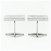 Image 4 : Men's Designer L&M 14k White Gold Fancy Oyster Bracelet Link Swivel Cufflinks