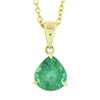 Image 6 : NEW 18k Gold 2.14 ctw GIA Wide Pear Teardrop Emerald Solitaire Pendant & 14k Cha
