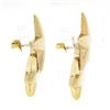Image 6 : Estate 18k Yellow Gold Puffed & Polished Dual Star Drop Dangle Enhancer Earrings