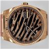 Image 9 : Rolex Zebra Pave Rose Gold Genuine Alligator Leather Wristwatch