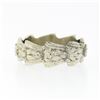 Image 4 : Unique Vintage 14K White Gold Floral Work Wavy Scrunched Eternity Band Ring Sz 5