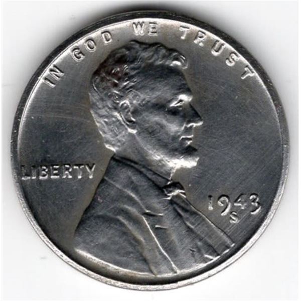 1943-S/S Steel Wheat Cent GEM