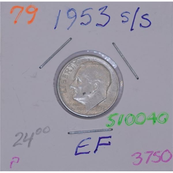 1953-S over S Roosevelt Dime