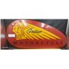 Image 1 : Beautiful porcelain Indian Motorcycles convex sign, 24"x12" old repro