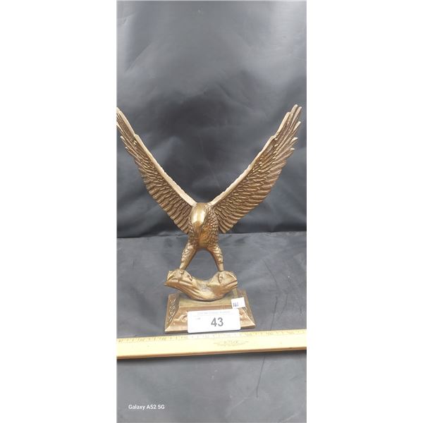 Heavy brass eagle 11" tall