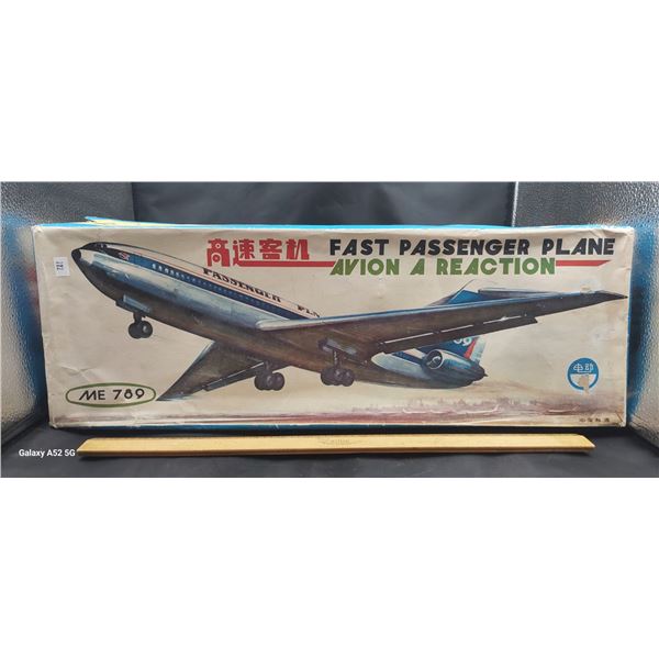 Beautiful vintage 1960s  tin plane with original box, rare! 22"