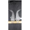 Image 2 : Pair of ornate curved hearse vases 10"