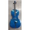 Image 2 : Vintage blue nun cello with case and bow, needs work, signed by nuns and missionaries