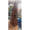Image 10 : Stunning hand built wooden clock tower model, comes apart in sections 5' tall 29" wide 15" deep
