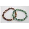 Image 1 : #147-NATURAL PICTURE JASPER & JADE BRACELET