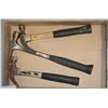 Image 1 : FLAT OF 3 HAMMERS 1 FRAMING & 2 CLAW