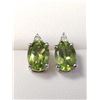 Image 1 : BZ1795-66 SILVER PERIDOT AND DIAMOND EARRINGS