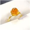 Image 1 : EC679-119 SILVER AGATE GOLD PLATED  RING