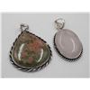 Image 1 : #253-NATURAL UNAKIA & ROSE QUARTZ PENDANT