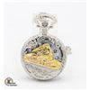 Image 1 : #955-BRAND NEW SILVER TONE POCKET WATCH WITH