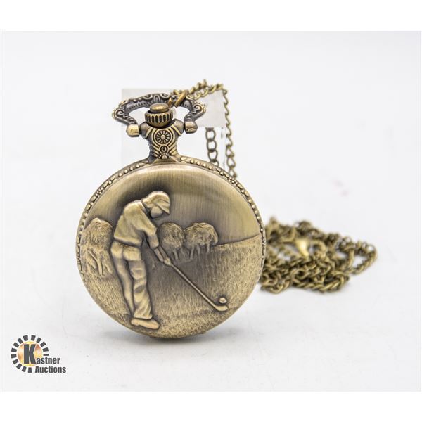 #954-BRAND NEW BRONZE TONE POCKET WATCH WITH