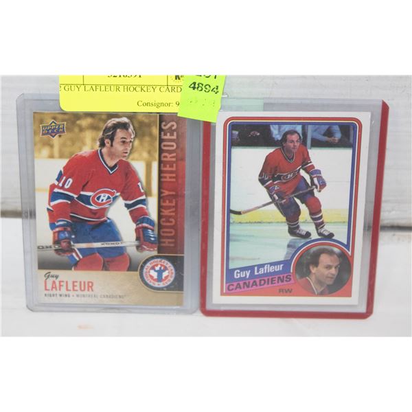2 GUY LAFLEUR HOCKEY CARDS