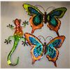 Image 1 : 3 PC SET OF METAL WALL ART - BUTTERFILIES ETC