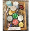 Image 1 : LOT OF 12 VINTAGE TOBACCO TINS IN A WOODEN-