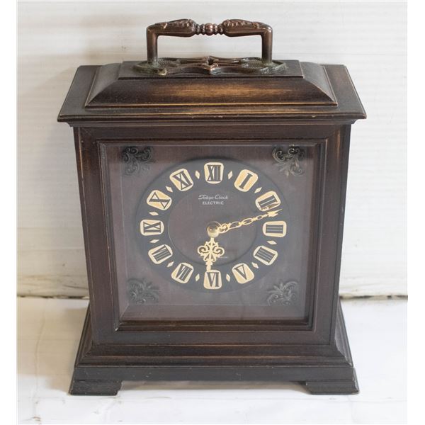 VINTAGE TOKYO ELECTRIC MANTLE CLOCK 10" TALL