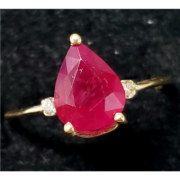 BZ1957-81K 10K NATURAL RUBY/DIAMOND RING