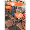 Image 1 : VINTAGE COCA COLA TABLE WITH 2 BAR STOOLS-ESTATE