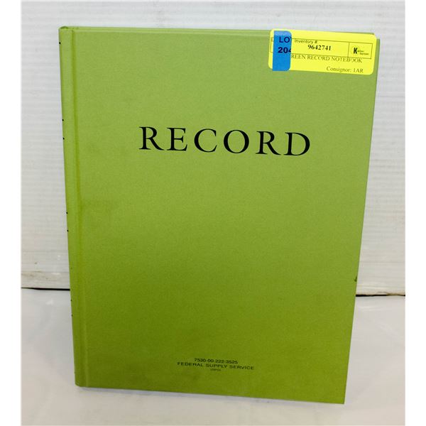 NEW GREEN RECORD NOTEBOOK