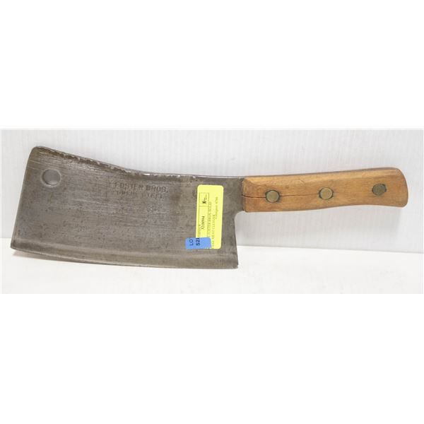 VINTAGE FOSTER BROS. SOLID STEEL MEAT CLEAVER