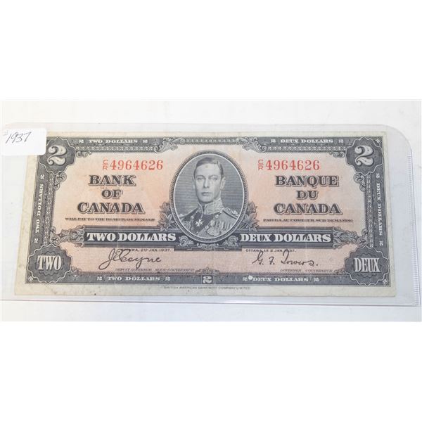 1937 TWO DOLLAR BILL