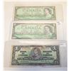 Image 1 : LOT OF 3 ONE DOLLAR BILLS-1937,1954,1967