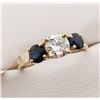 Image 1 : BZ1754-6 10K MOISSANITE(0.6CT) BLUE SAPPHIRE RING