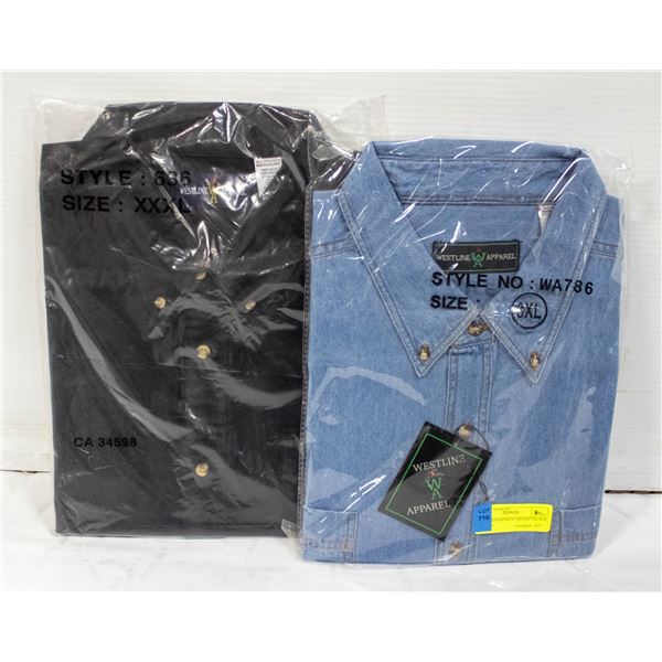 NEW MEN'S SHIRTS 1DENIM 1BLACK SIZE 3XL
