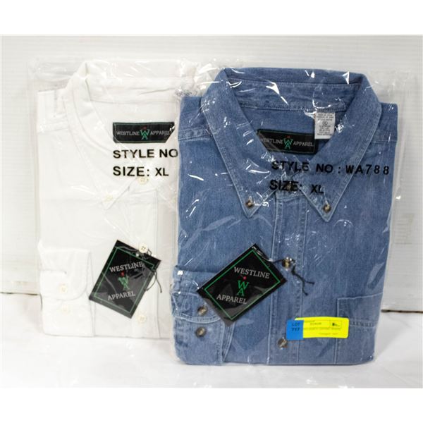 NEW MEN'S SHIRTS 1DENIM 1WHITE SIZE XL