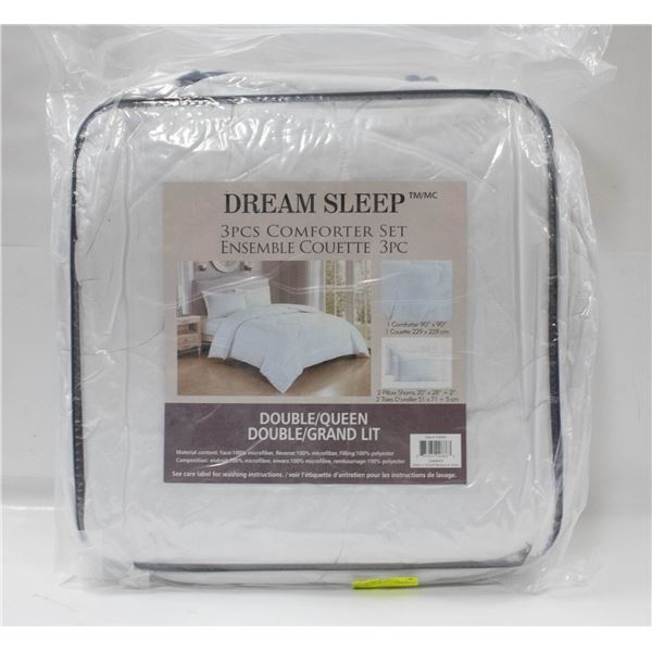 NEW DREAM SLEEP 3PC COMFORTER SET DOUBLE/QUEEN SZ