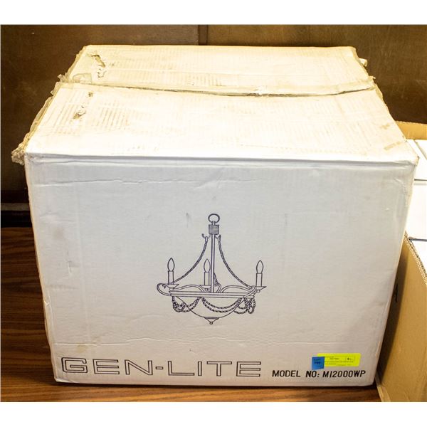 NEW IN BOX GENLITE CHANDELIER MODEL # M12000WP