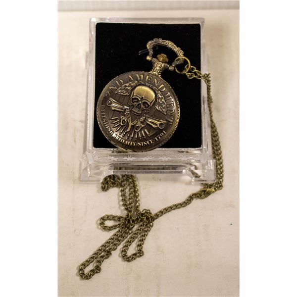 #64- BRAND NEW BRONZE TONE POCKET WATCH WITH