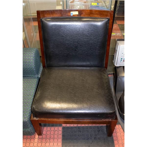 WOOD & LEATHER CHAIR