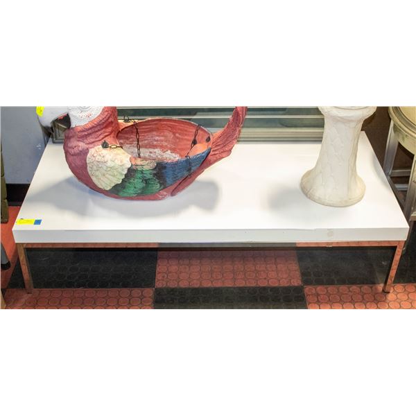 WHITE COFFEE TABLE 46.5" X 23" X 11"
