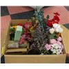 Image 1 : LOT OF ARTIFICIAL FLOWERS W/3 FOAM BRICKS