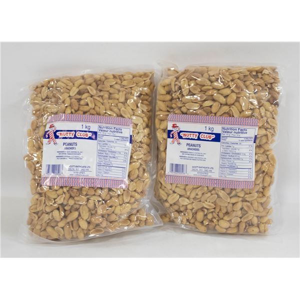 2 KGS OF NUTTY CLUB PEANUTS, 2 BAGS