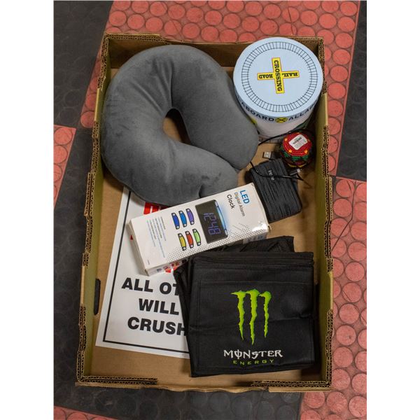 FLAT WITH MULTI-USE TRAVEL PILLOW, LED