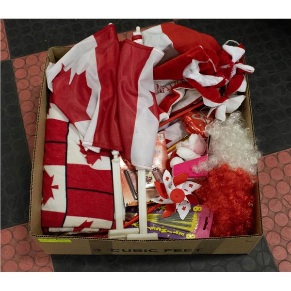 BOX FULL OF CANADA DAY ACCESSORIES