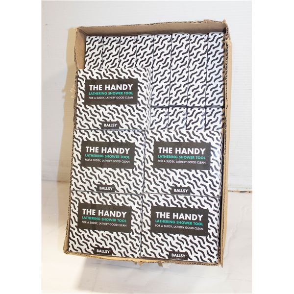 CASE OF 30 HANDY SHOWER SCRUBBERS