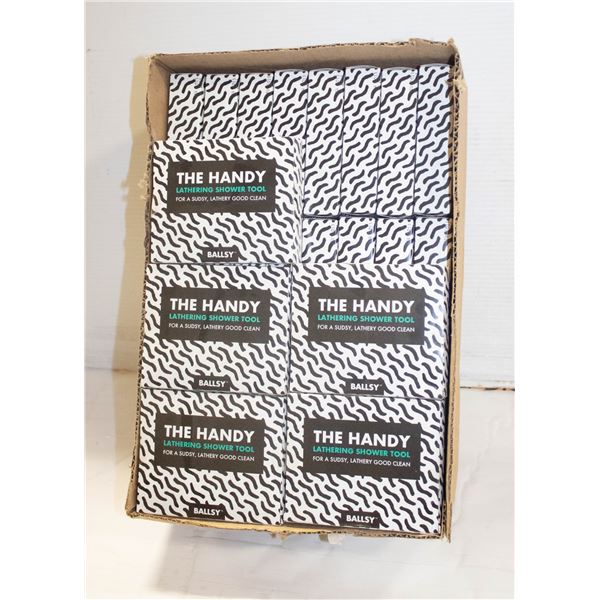 CASE OF 30 HANDY SHOWER SCRUBBERS